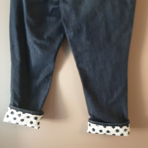 🌞 Coldwater Creek Cropped Jeans with Polka-dot Cuff Size 10 - Picture 11 of 16